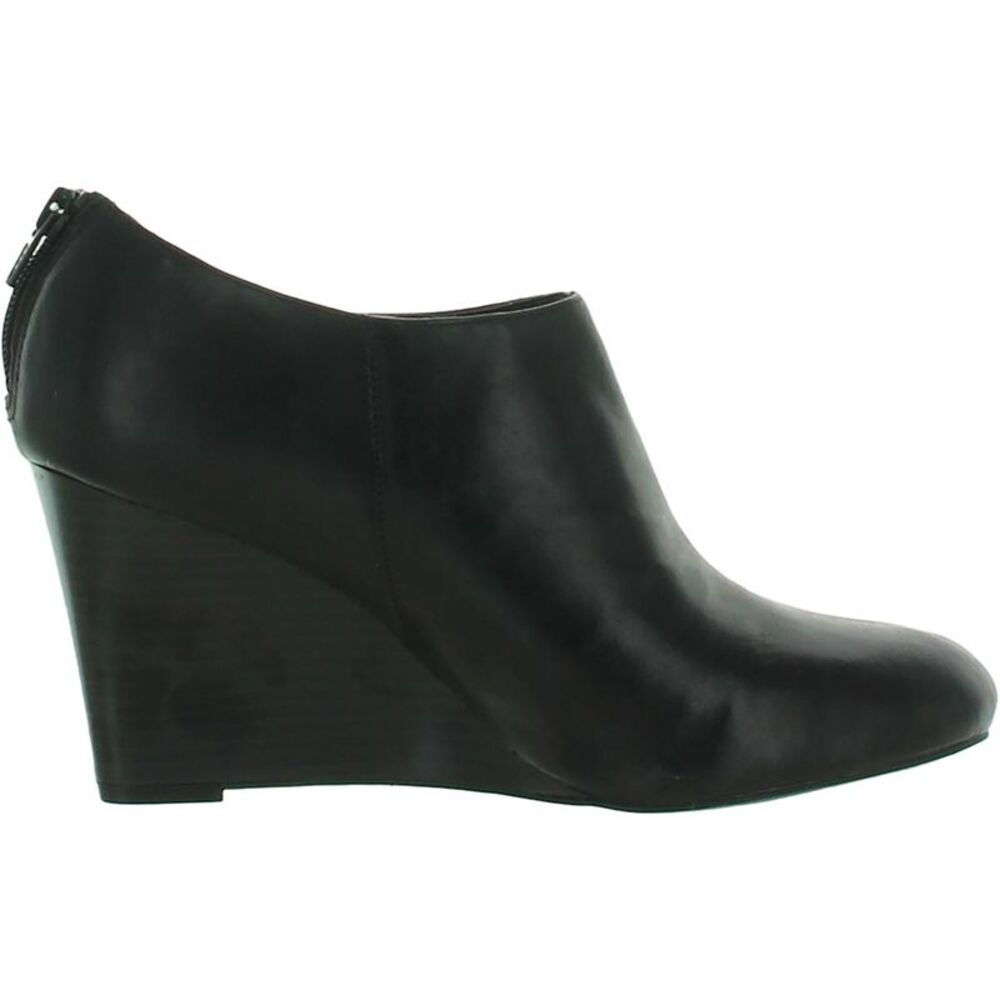 Naturalizer Womens Ella Black Leather Western Block Heel Booties Shoes New - Picture 2 of 3
